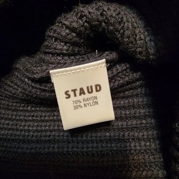 Staud V-Neck Sweater Dress Black NWT XS