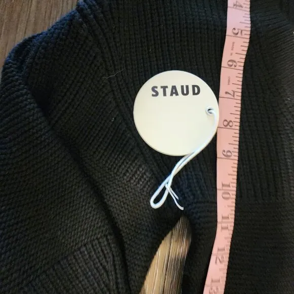 Staud V-Neck Sweater Dress Black NWT XS