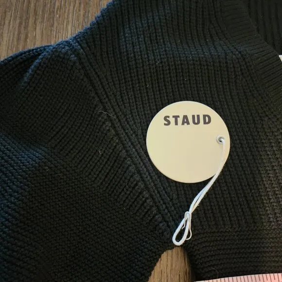 Staud V-Neck Sweater Dress Black NWT XS