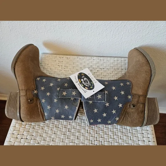 Sterling River NWT American Flag Leather Western Boots 10M