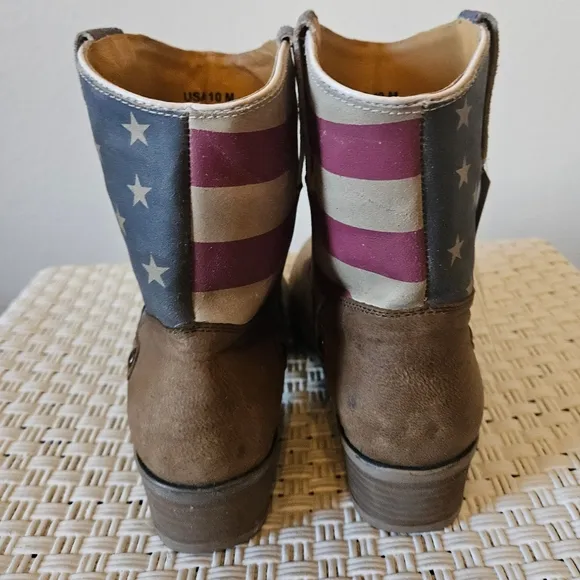 Sterling River NWT American Flag Leather Western Boots 10M