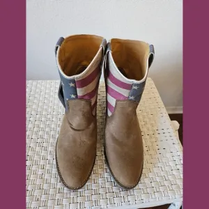 Sterling River NWT American Flag Leather Western Boots 10M