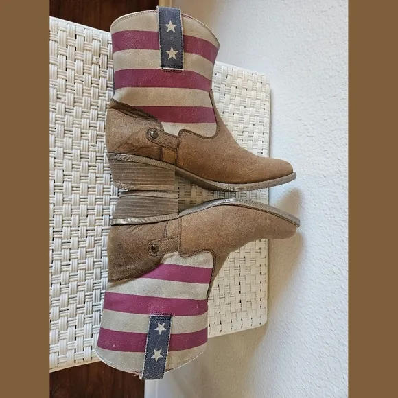 Sterling River NWT American Flag Leather Western Boots 10M