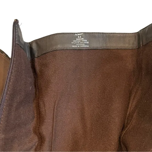 Steve Madden Albany Brown Leather Belted Riding Boots