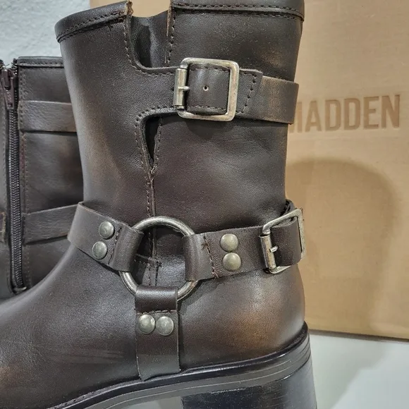 Steve Madden ANVIL Boots,  - Cowboy/Biker boots - brown. NIB. SZ 6