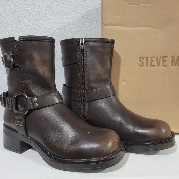 Steve Madden ANVIL Boots,  - Cowboy/Biker boots - brown. NIB. SZ 6