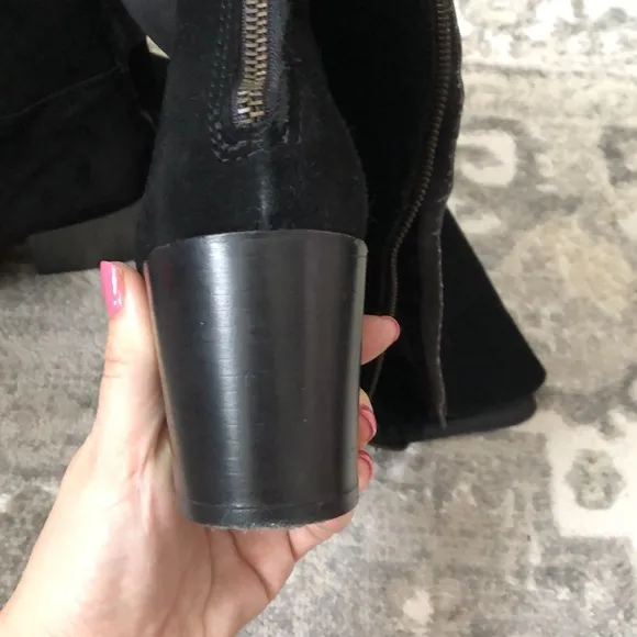 STEVE MADDEN black genuine suede Orabella over the knee boots
