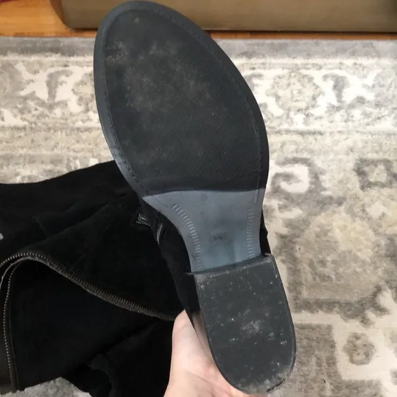 STEVE MADDEN black genuine suede Orabella over the knee boots