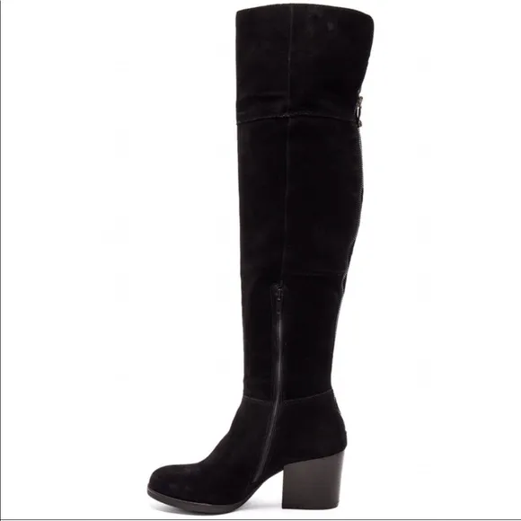 STEVE MADDEN black genuine suede Orabella over the knee boots