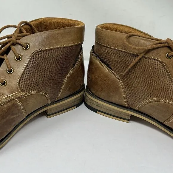 Steve Madden Brown Leather Cap Toe Chukka Ankle Boots