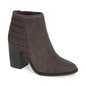 Steve Madden gray suede chunky heel ankle booties