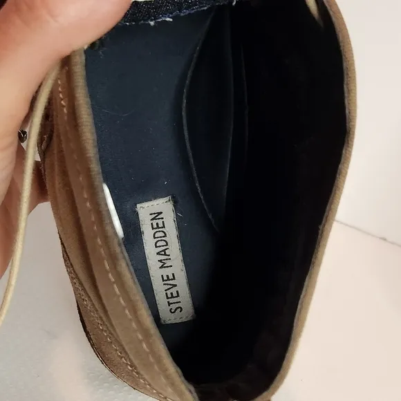 Steve Madden Hanson Desert Boot 9.5 nubuck suede &amp; canvas low boots