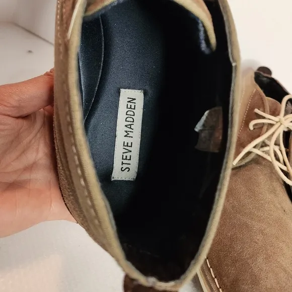 Steve Madden Hanson Desert Boot 9.5 nubuck suede &amp; canvas low boots