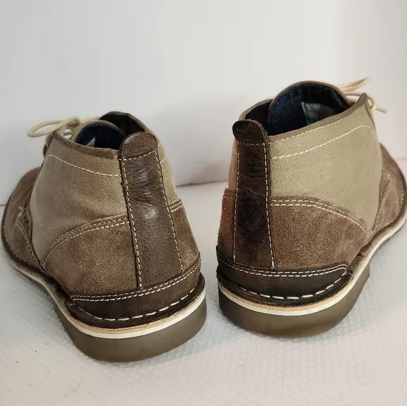 Steve Madden Hanson Desert Boot 9.5 nubuck suede &amp; canvas low boots
