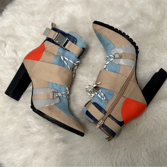 STEVE MADDEN Illusion Multi-color Heeled Ankle Boots
