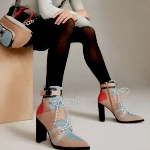 STEVE MADDEN Illusion Multi-color Heeled Ankle Boots
