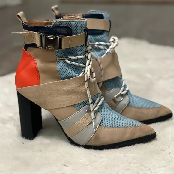 STEVE MADDEN Illusion Multi-color Heeled Ankle Boots