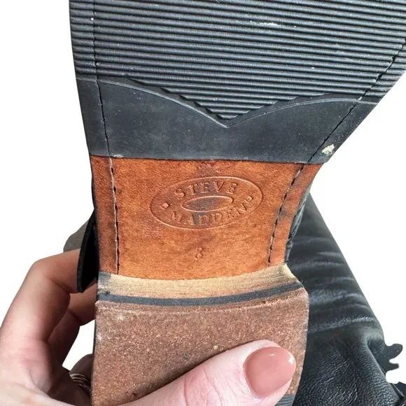 Steve Madden - Knee-High Leather Riding Casual Boots Sz 8