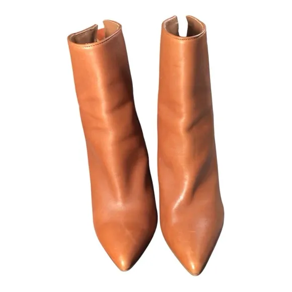 Steve Madden Leather Tan Heeled Boots Pointed Toe size 8.5