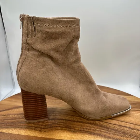 Steve Madden Nourish Faux Suede Square Toe Ankle‎ Boots Block Heel Women's 9.5M