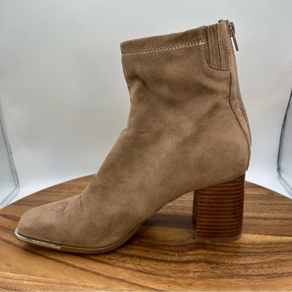 Steve Madden Nourish Faux Suede Square Toe Ankle‎ Boots Block Heel Women's 9.5M