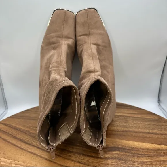 Steve Madden Nourish Faux Suede Square Toe Ankle‎ Boots Block Heel Women's 9.5M