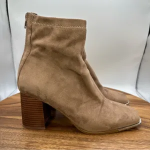 Steve Madden Nourish Faux Suede Square Toe Ankle‎ Boots Block Heel Women's 9.5M