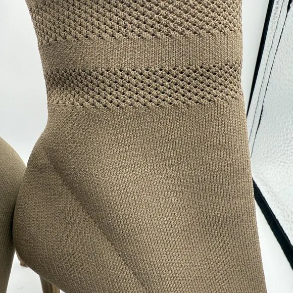 Steve Madden Olive Green Pointed-Toe Socks Knit Stiletto Boots - Size 6