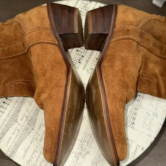 Steve Madden Peramis Suede Cognac Western Boots