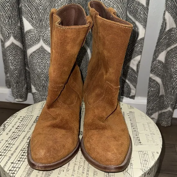 Steve Madden Peramis Suede Cognac Western Boots