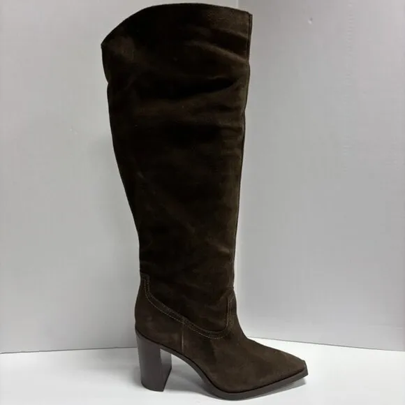 Steve Madden Women’s Emmet, Brown Suede Knee High Boots, Size 10 M
