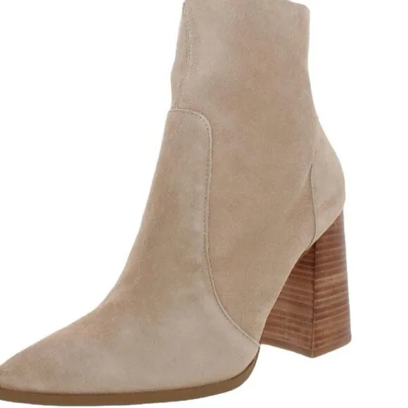 Steve Madden Womens Julina Suede Pointed Toe Ankle Boots - 11 Medium Taupe