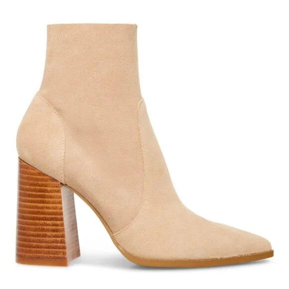 Steve Madden Womens Julina Suede Pointed Toe Ankle Boots - 11 Medium Taupe