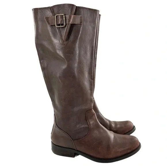 Steve Madden womens knee high boots size 9.5 brown leather riding