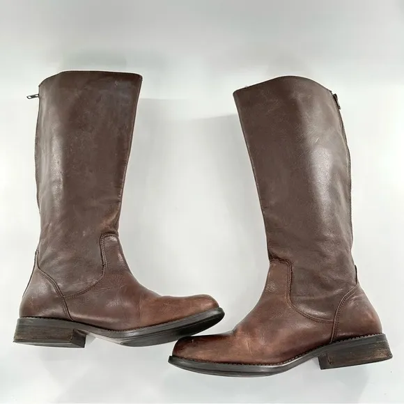 Steve Madden womens knee high boots size 9.5 brown leather riding