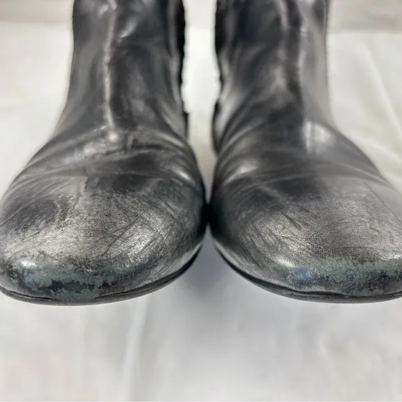 Steven by Steve Madden Sander Gunmetal Leather Knee High Riding Boots. Size 7.5