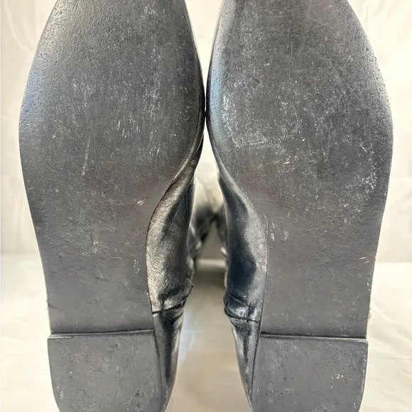Steven by Steve Madden Sander Gunmetal Leather Knee High Riding Boots. Size 7.5
