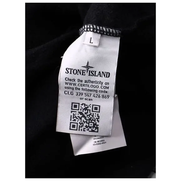 Stone Island Logo Patch Sweater in Black Cotton
