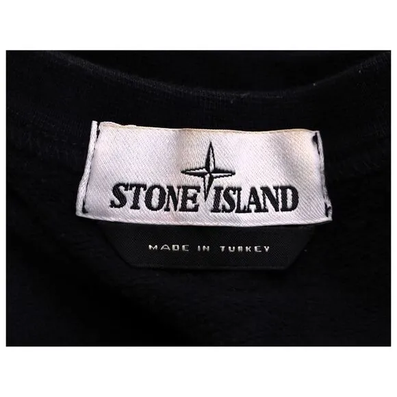Stone Island Logo Patch Sweater in Black Cotton