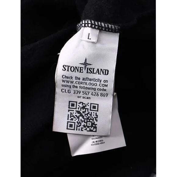 Stone Island Logo Patch Sweater in Black Cotton