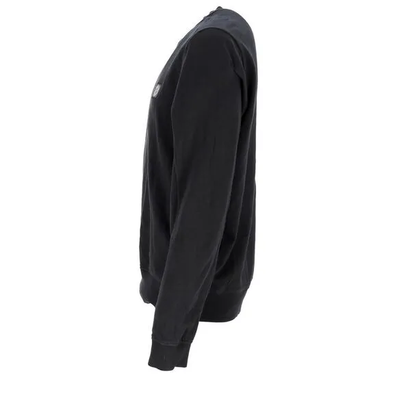 Stone Island Logo Patch Sweater in Black Cotton