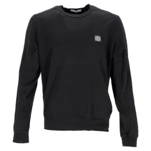 Stone Island Logo Patch Sweater in Black Cotton
