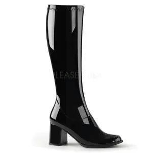 Stretch Patent Heel Knee High Boots