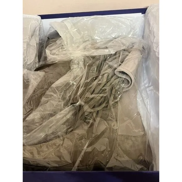 Stuart Weitzman •6• Mane Fringe Over the Knee Taupe Beige Suede 50/50 Boots NEW