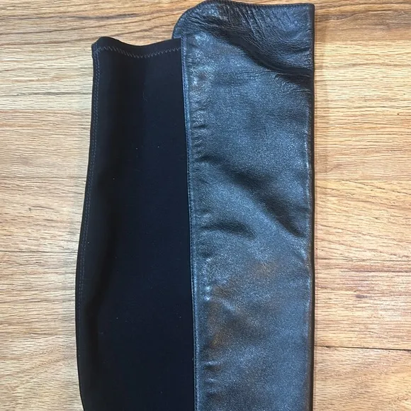 Stuart weitzman black leather wedge boot