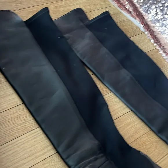 Stuart Weitzman Black Over the Knee Boots with Chunky Heel