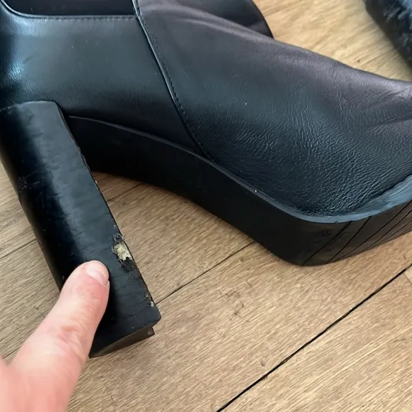 Stuart Weitzman Black Over the Knee Boots with Chunky Heel