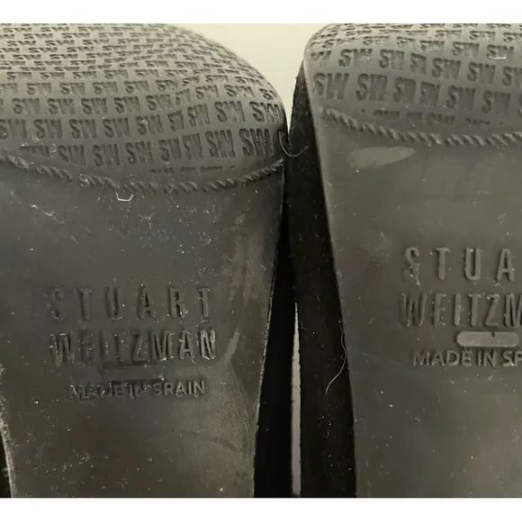 Stuart Weitzman Black Stiletto Ankle Boots with Silver Heel Size 5.5