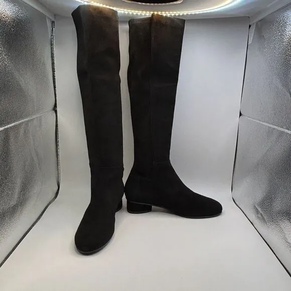 Stuart Weitzman - Black Suede Leather Tall Knee Boots  Sz 6/36.5