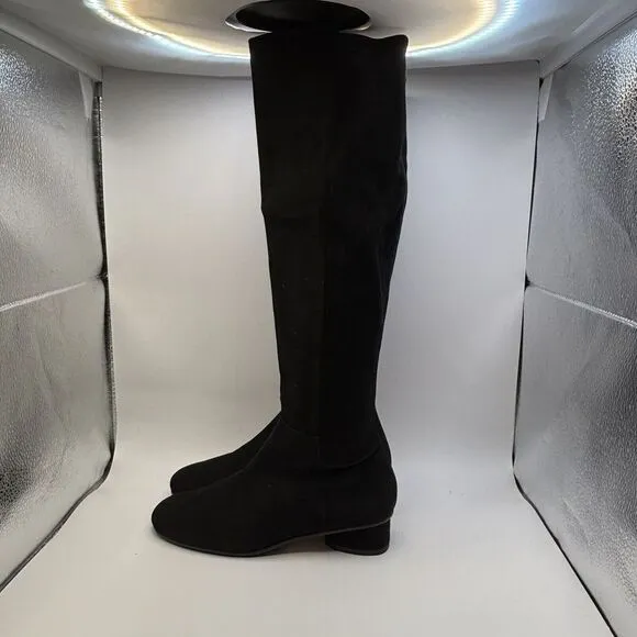 Stuart Weitzman - Black Suede Leather Tall Knee Boots  Sz 6/36.5